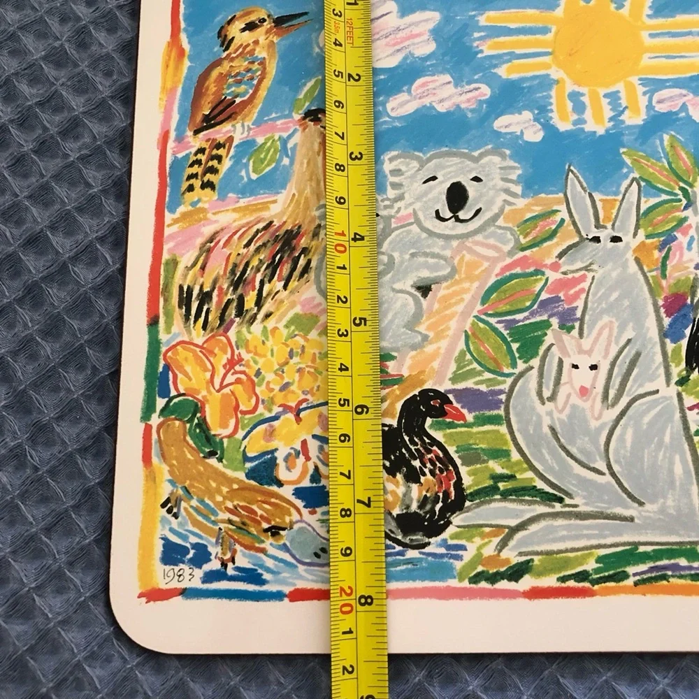 Ken Done Colorful Australian Wildlife Vintage Cork Placemats Set of 6 NWB